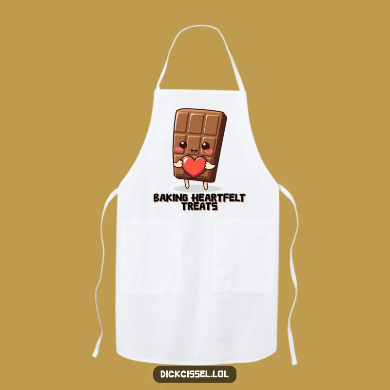 Funny Chocolate Heart Apron: Cook with Love, Sweet Funny Gift for Bakers