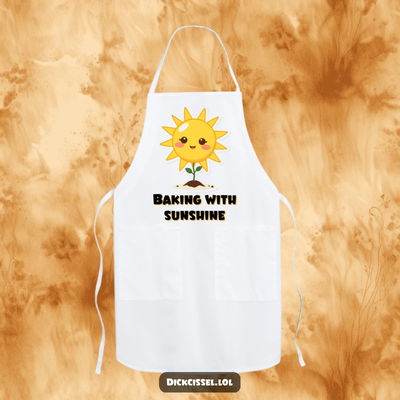 Funny sun character shining brightly over a sprouting seedling, designed to protect and inspire.