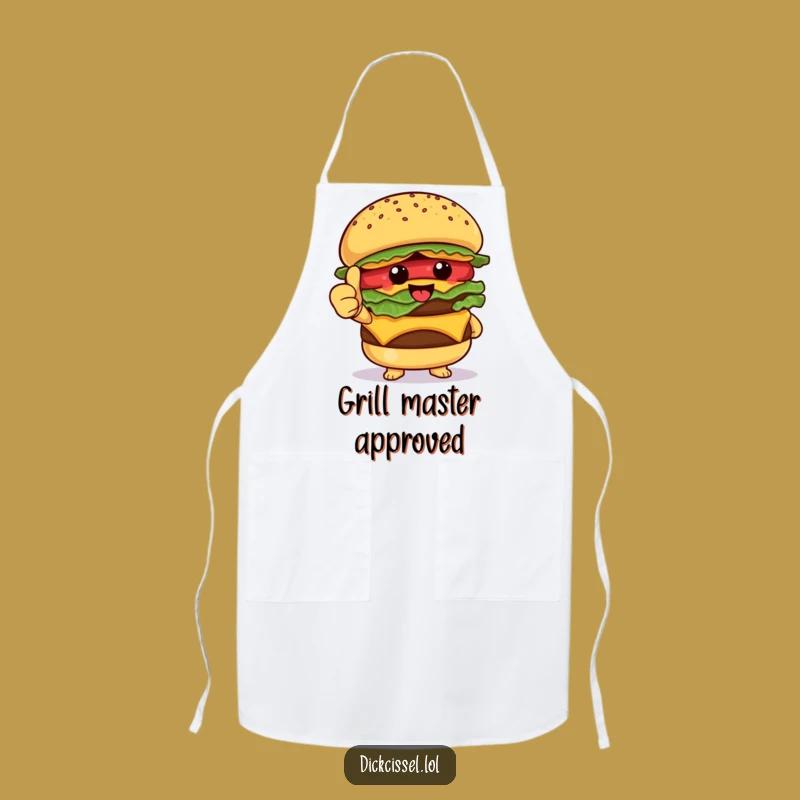 Funny Burger Thumbs Up Apron: Happy Foodie Kitchen Gear, Great Funny Gift