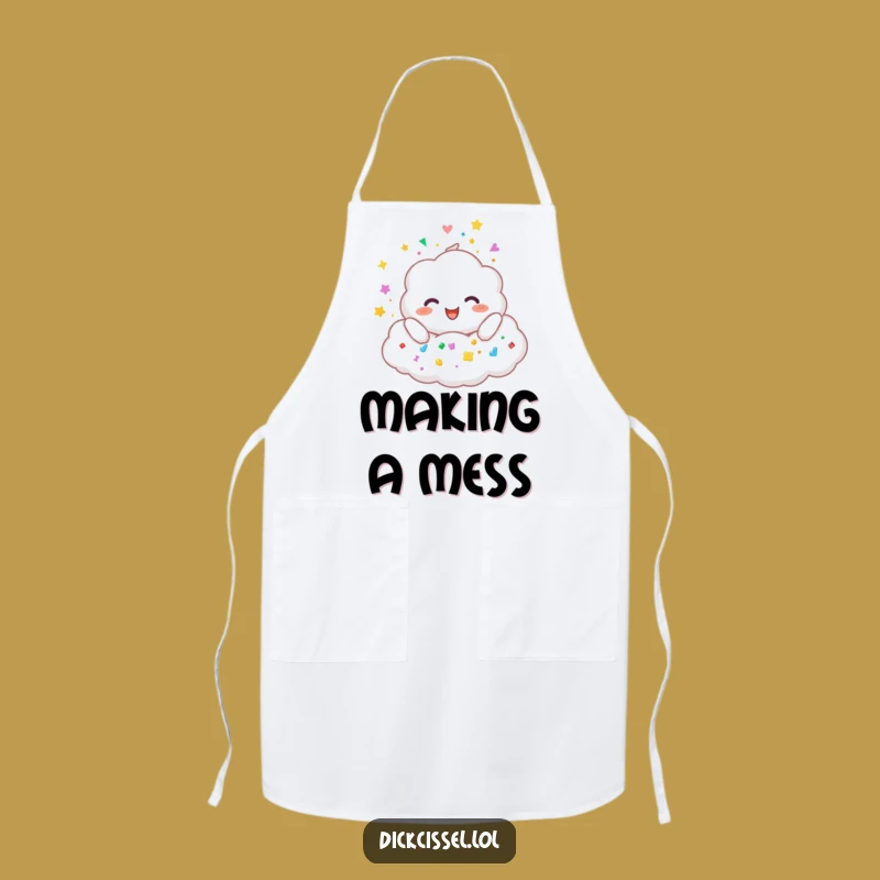 Funny Cloud Raining Stickers Apron: Cook and Create with Joyful Flair