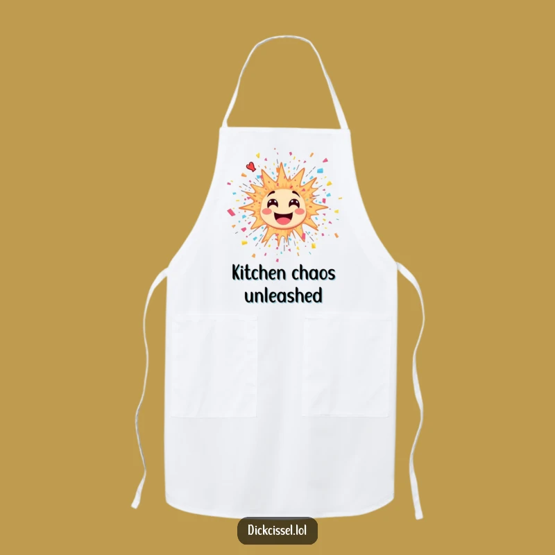 Funny Explosion Sticker Apron: Cook and Party with Bursting Style
