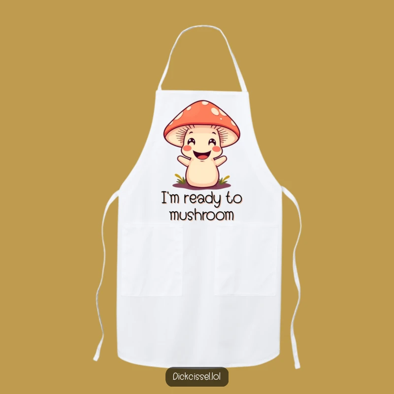 Funny Mushroom Grin Apron - Chef's Kitchen Fungi Gift
