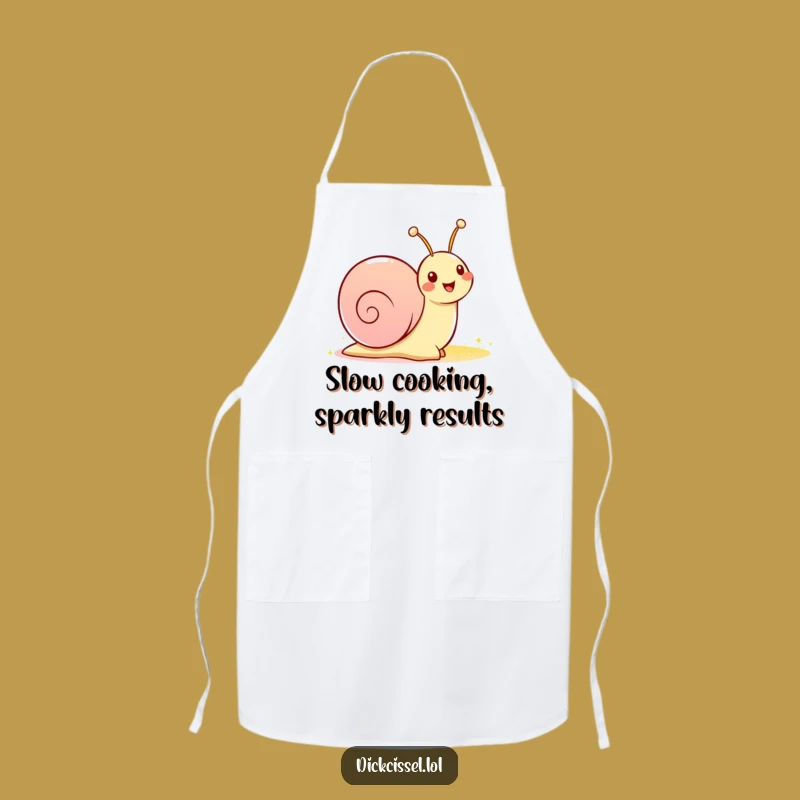 Funny Snail Sparkle Trail Apron - Cook Up Laughs with This Hilarious Kitchen Wear