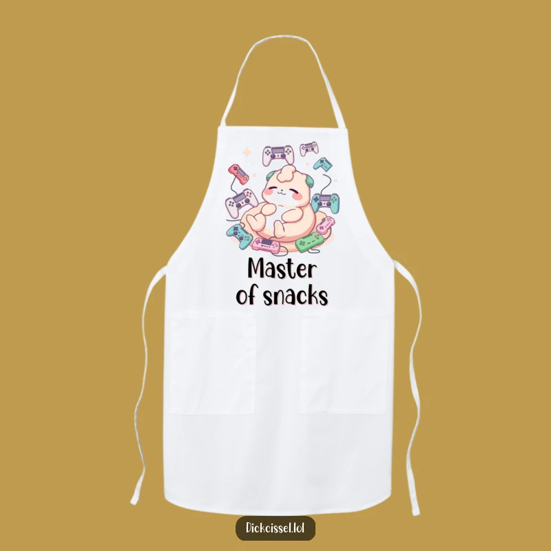 Funny Gamer Apron: Creature Lounging with Controllers - Kitchen Relaxation!