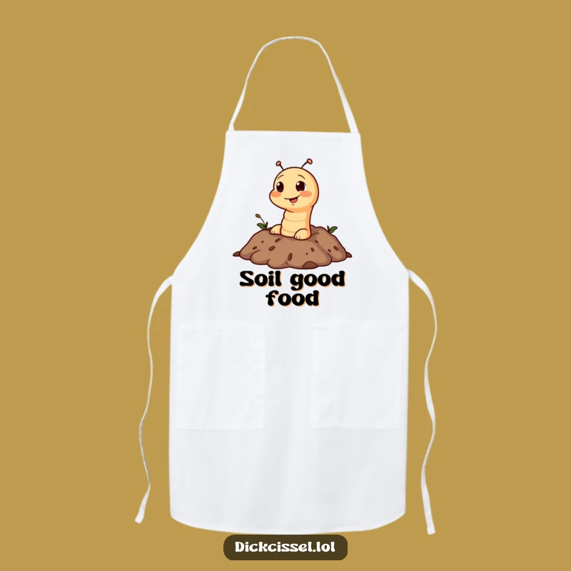 Funny Worm Soil Pop Apron - Cook with Hilarious Garden Mischief