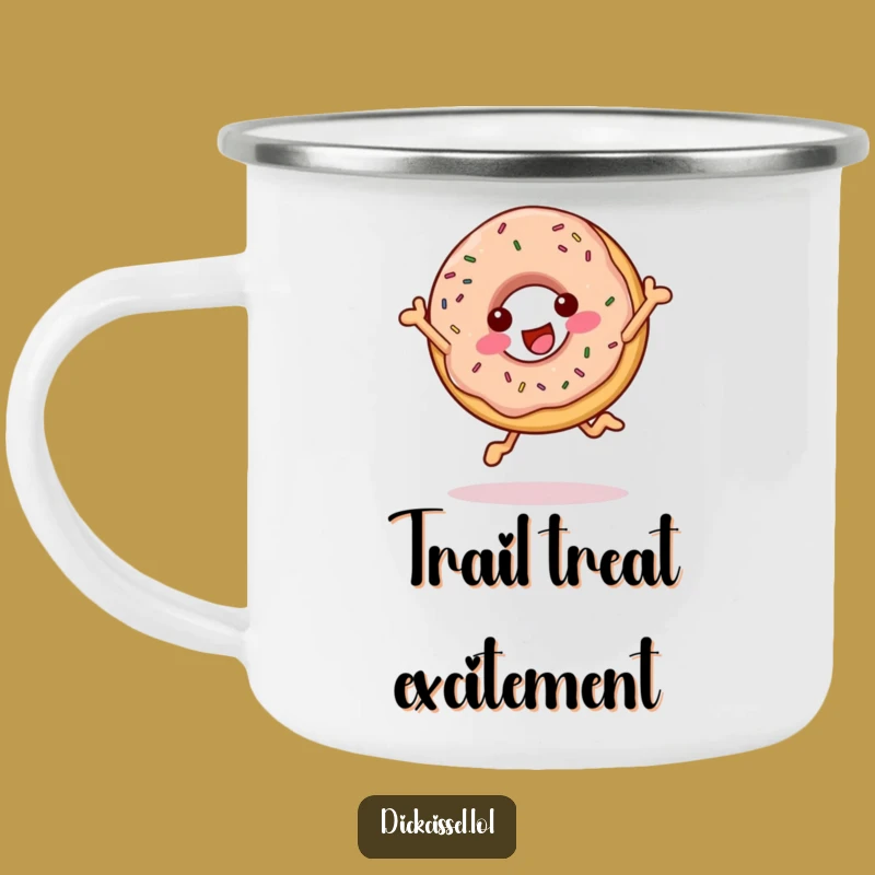 Durable Funny Cheerful Donut Camping Mug - Outdoor Treat, Perfect Funny Gift