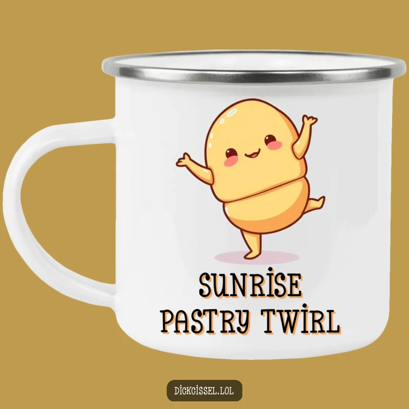 Durable Funny Croissant Pirouette Camping Mug - Outdoor Elegance, Perfect Funny Gift