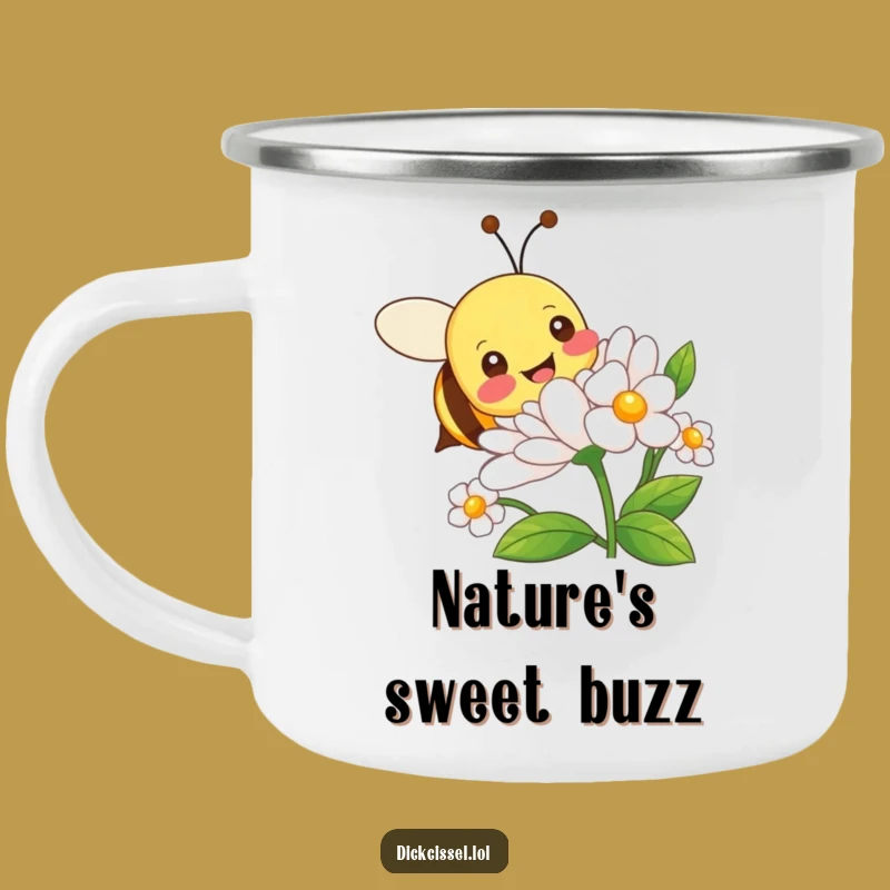Funny Bee Flower Buzz Camping Mug - Your Hilarious Companion for Outdoor Adventures