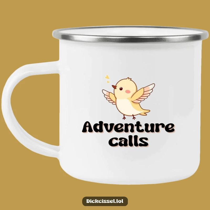 Funny Tiny Bird Flying Camping Mug - Outdoor Humor & Gift