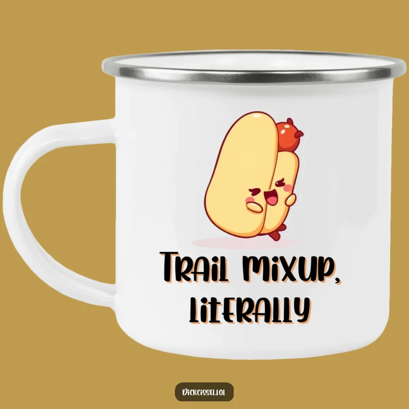 Funny Hot Dog Tripping Camping Mug: Rugged & Hilarious Outdoor Companion