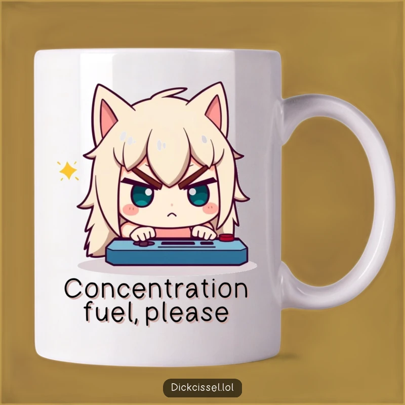 Funny Gamer Mug: Determined Character Focused on Game - Perfect Gift!