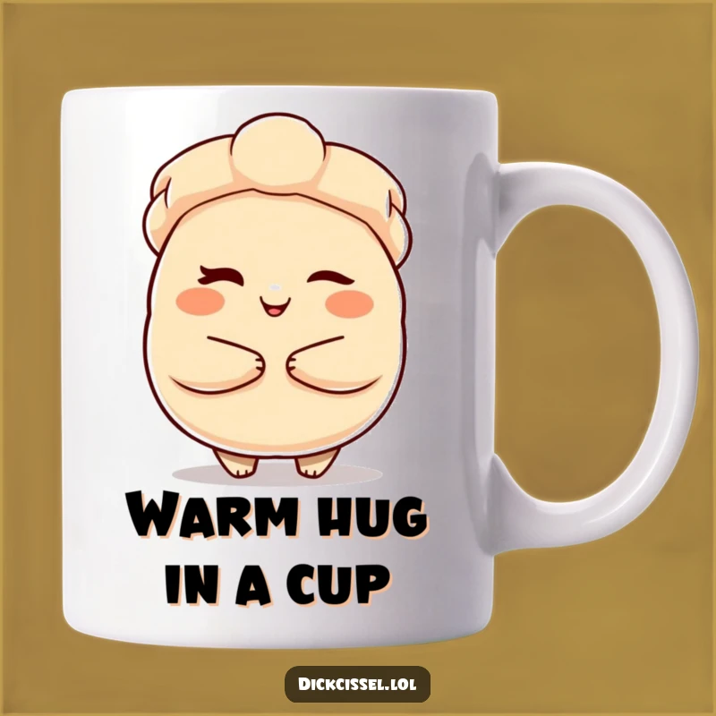 Funny Dumpling Hug Mug: Winking Comfort Offer, Perfect Cute Funny Gift