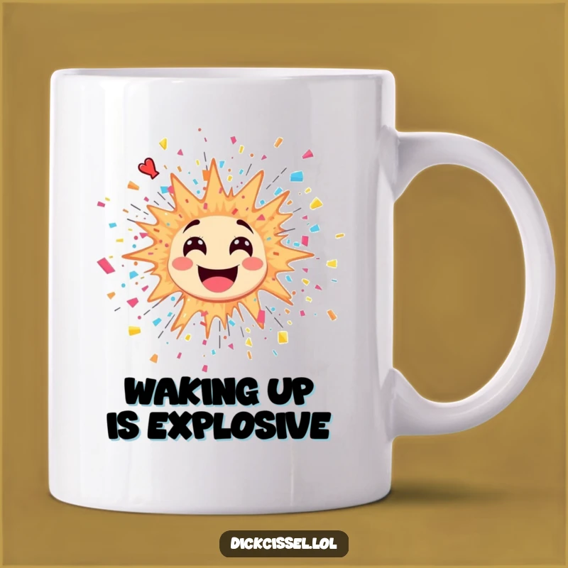 Funny Explosion Sticker Mug: Celebrate Life with Bursting Joyful Confetti