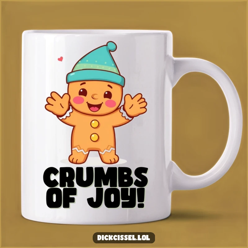 Funny Gingerbread Man Clap Mug: Happy Character Gift for Holidays