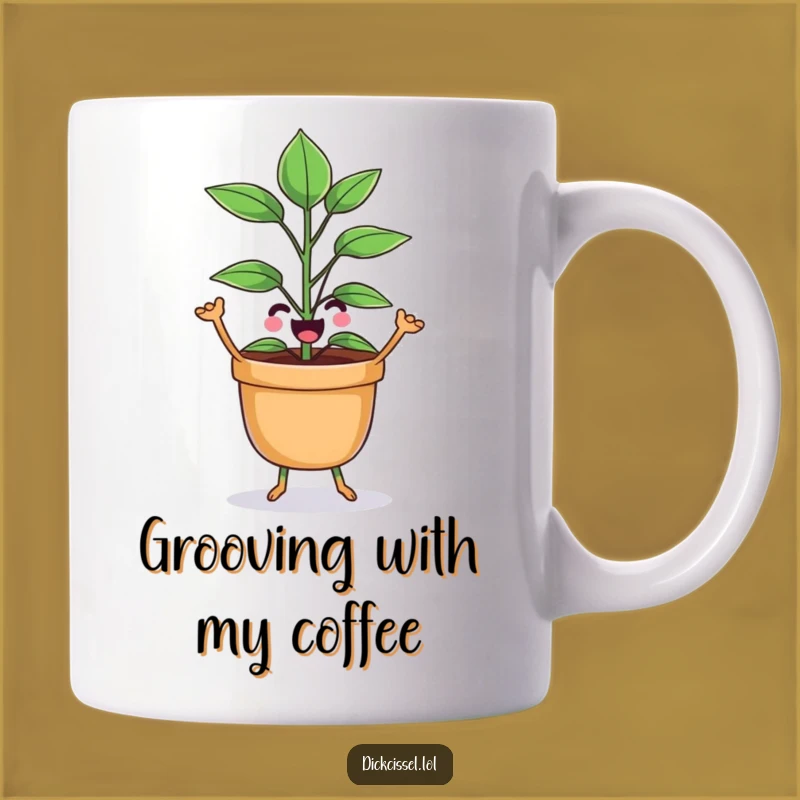Funny Dancing Plant Mug - Joyful Greenery Coffee Gift