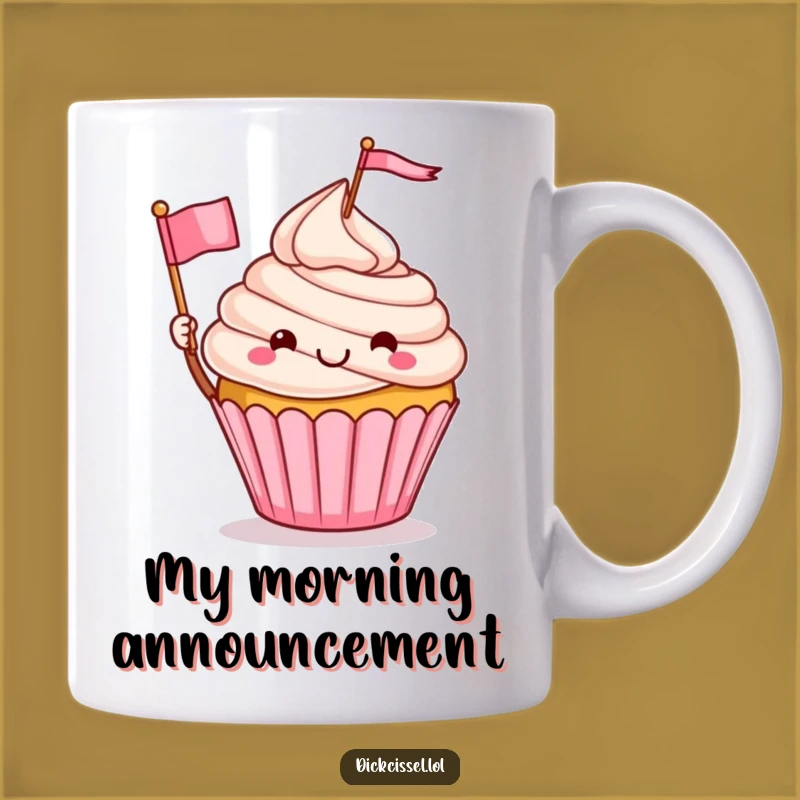 Funny Cupcake Waving Flag Mug: A Sweet Treat for Your Morning Coffee Break, Perfect Funny Gift
