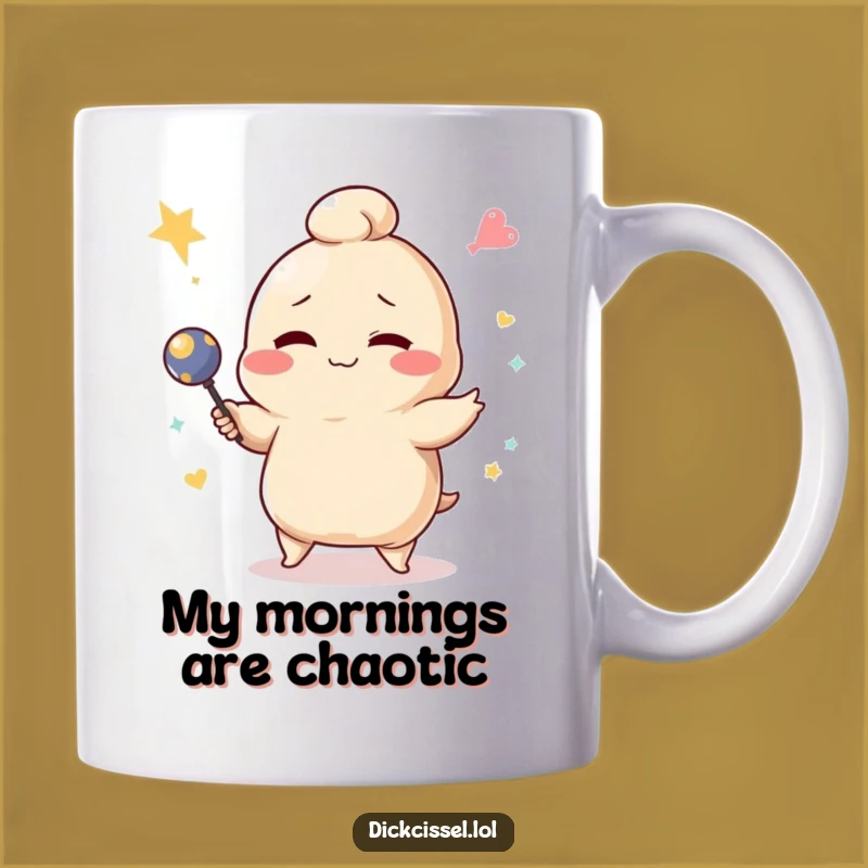 Funny Dumpling Juggling Mug: Hilarious Cartoon Fail Gift for Foodie Friends