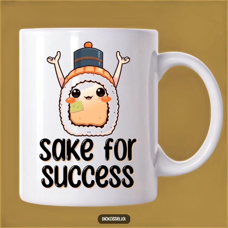 Funny Sushi Celebration Mug - Joyful Character, Perfect Humorous Gift Idea