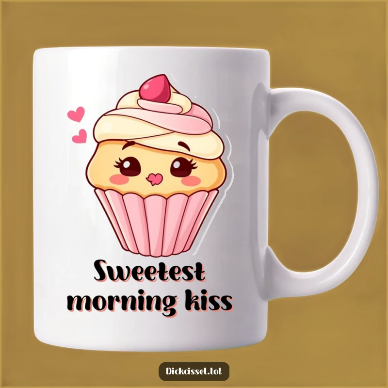 Funny Cupcake Kiss Mug: Adorable Frosting Blown Kiss Treat, Perfect Funny Gift