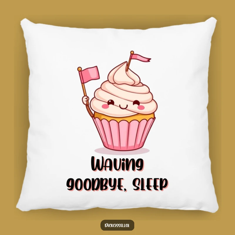 Funny Cupcake Waving Flag Pillow: Comfy Cuteness for Your Sofa, Perfect Funny Gift