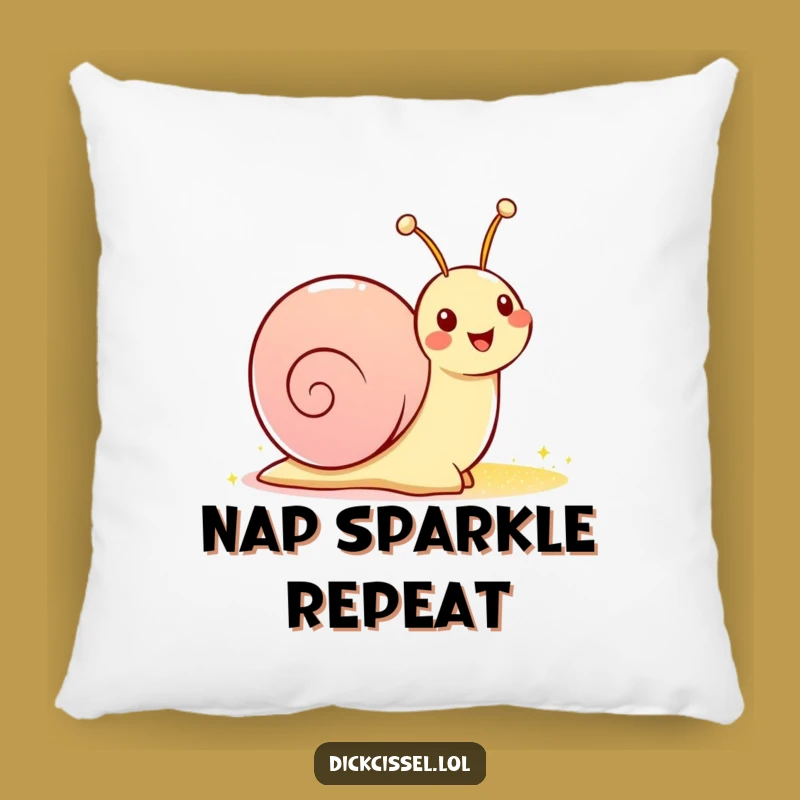 Funny Snail Sparkle Trail Pillow - Snuggle Up with Hilarious, Cozy Comfort