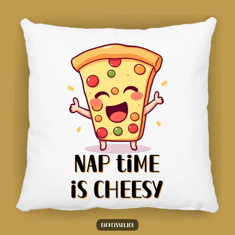 Funny Pizza Wink Pillow: Snuggle Up with Cheesy Comfort and Humor