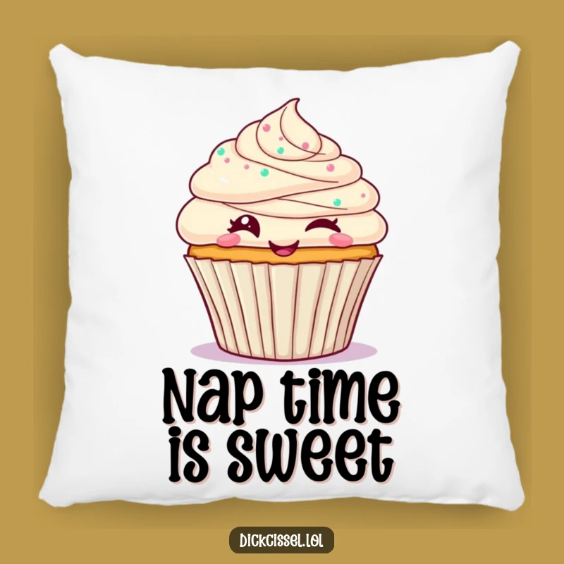 Funny Cupcake Wink Pillow: Add Sweet Playful Comfort to Your Cozy Haven