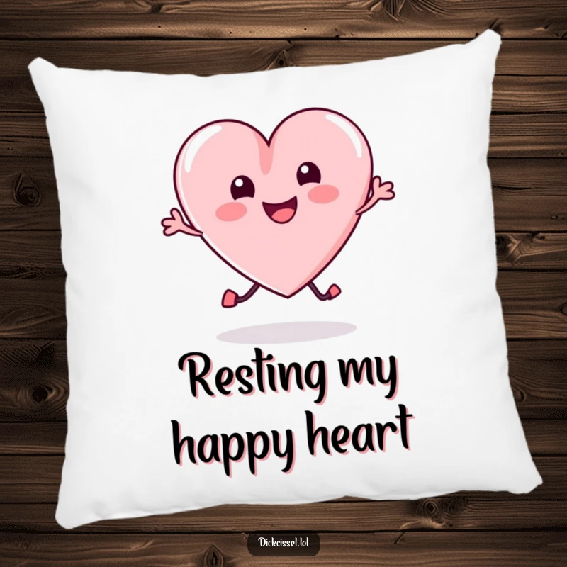 Funny Pillow featuring a plush candy heart in a delightful, joyful bounce, perfect for adding a touch of sweetness and comfort.