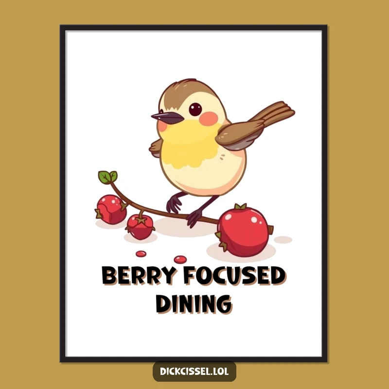 Funny Dickcissel Bird Digital Art: Instant Energy for Your Walls