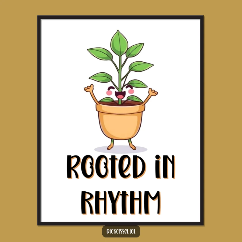 Funny Dancing Plant Digital Art - Instant Botanical Decor Gift