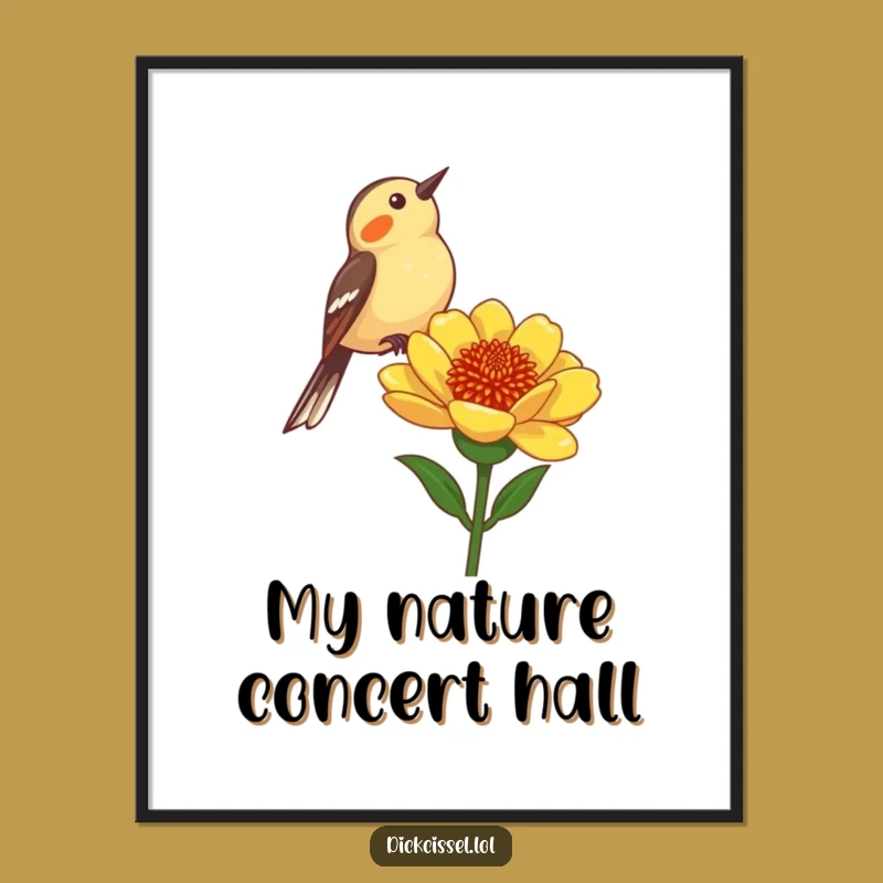 Funny Dickcissel Bird Digital Art: Instant Joy with This Whimsical Bird Illustration