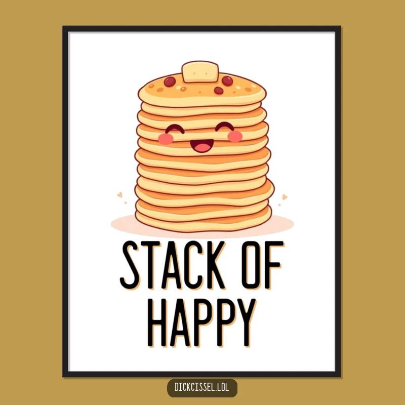 Funny Pancake Stack Digital Art: Bouncing Breakfast Bliss
