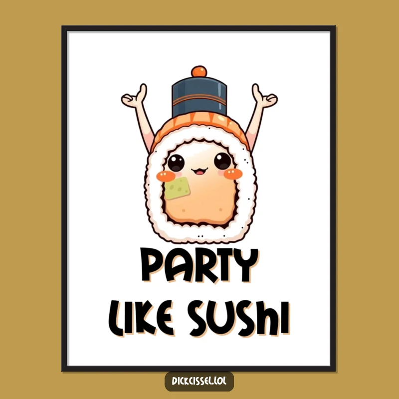 Funny Sushi Celebration Digital Art - Instant Party, Perfect Humorous Gift