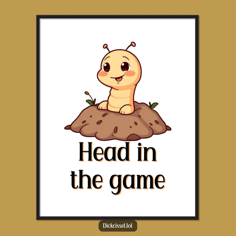 Funny Worm Soil Pop Digital Art - Hilarious Instant Decor for a Playful Space