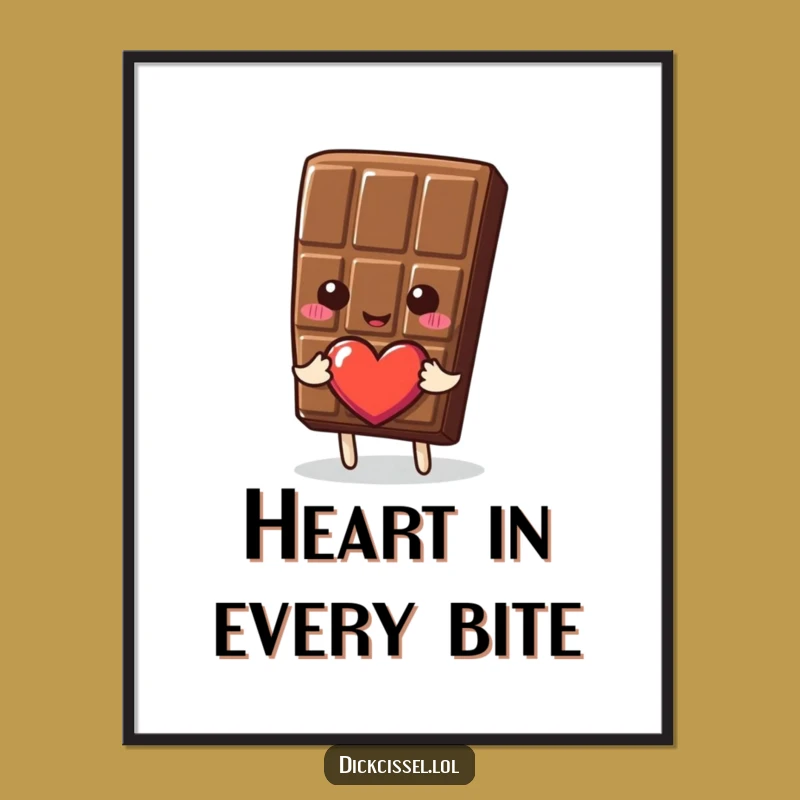 Funny Chocolate Heart Digital Art: Instant Sweet Decor, Downloadable Funny Gift