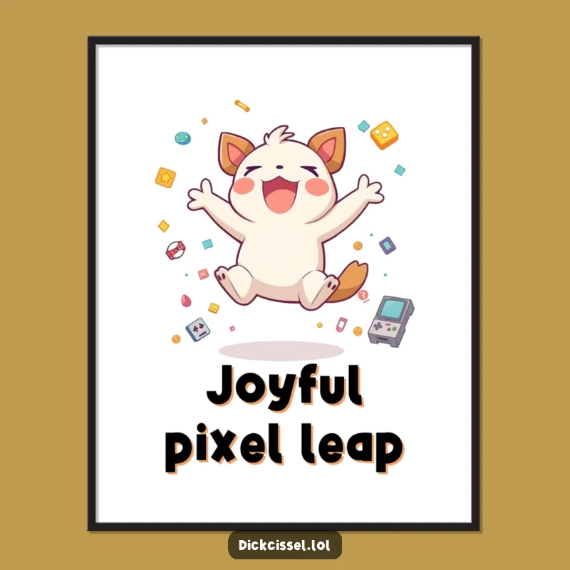 Funny Gamer Creature Digital Art: Victory Download, Gaming Decor Gift