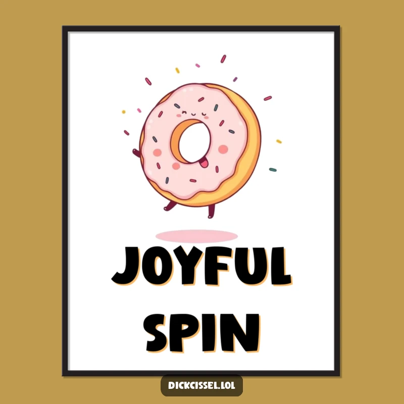 Funny Donut Cartwheel Digital Art: Joyful Sprinkles for Sweet, Playful Decor
