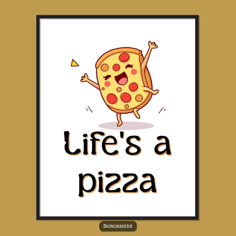 Funny Pizza Cartwheel Digital Art - Instant Celebratory Decor for Fun