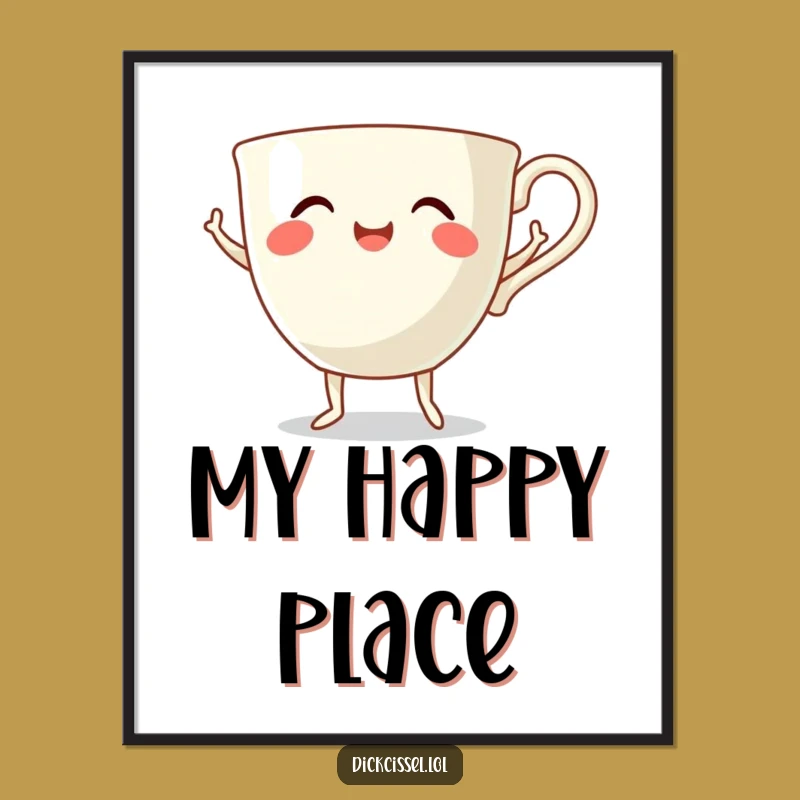 Funny Dancing Teacup Digital Art - Instant Cheer, Perfect Humorous Gift
