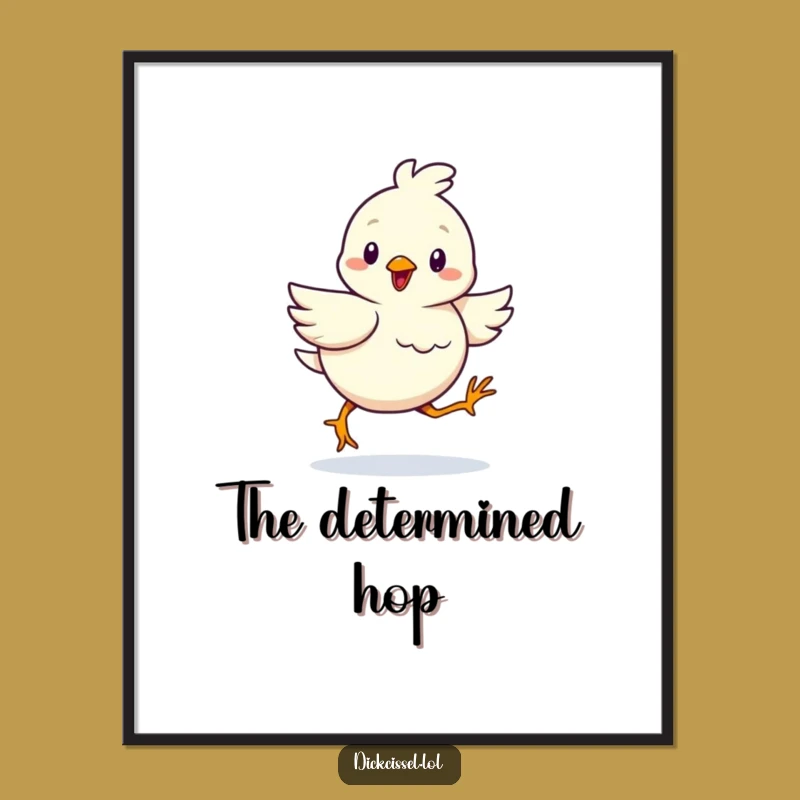 Funny Determined Bird Digital Print: Motivational Art for Instant Cheer