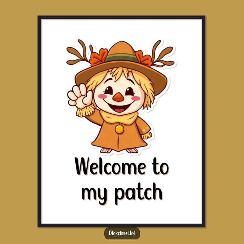 Funny Scarecrow Welcome Digital Art - Hilarious Instant Decor for a Festive Home