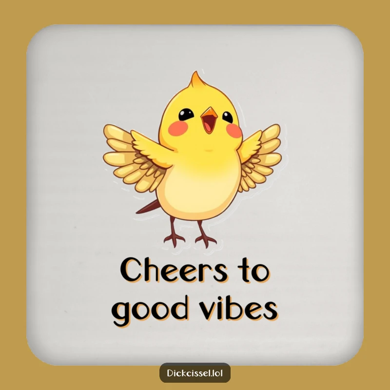 Funny Dickcissel Bird Drink Coaster: Add Joyful Protection to Your Surfaces