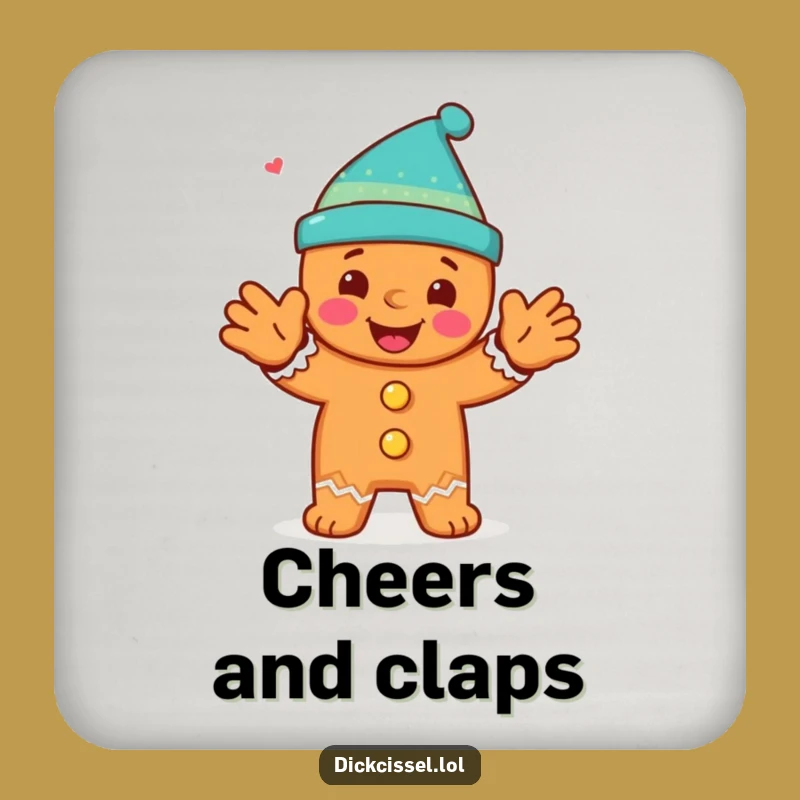 Funny Gingerbread Man Clap Drink Coaster: Festive Protection Gift