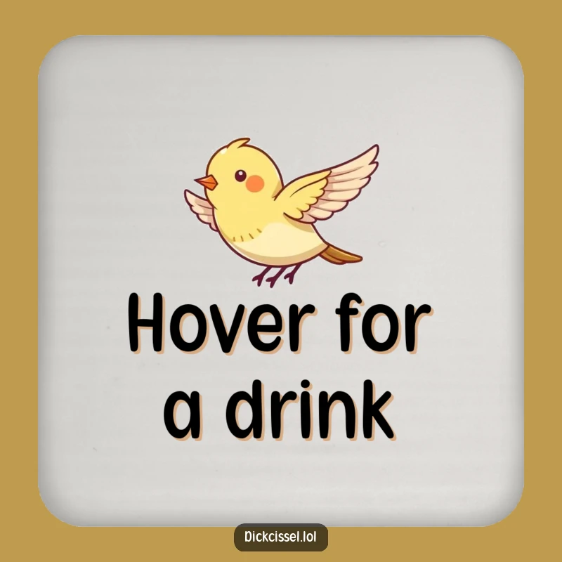Funny Hovering Bird Coaster: Protect Surfaces with Energetic Flair