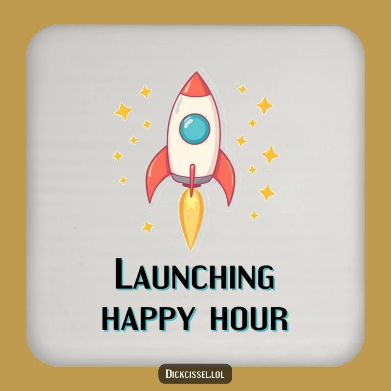 Funny Rocket Blast-Off Drink Coaster: Protect Surfaces with Stellar Style