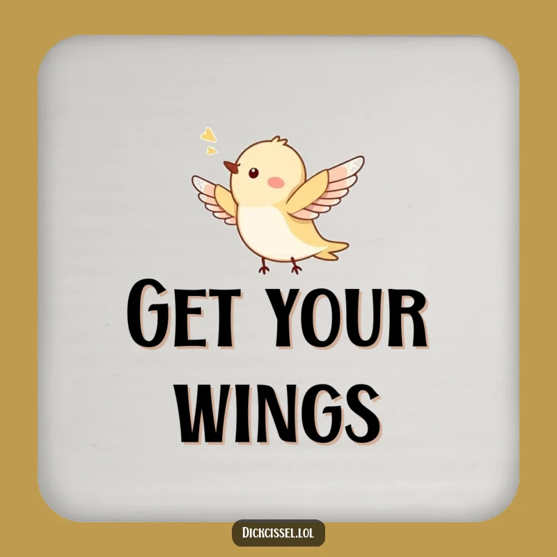 Funny Tiny Bird Flying Drink Coaster - Protect Surfaces with Humor Gift