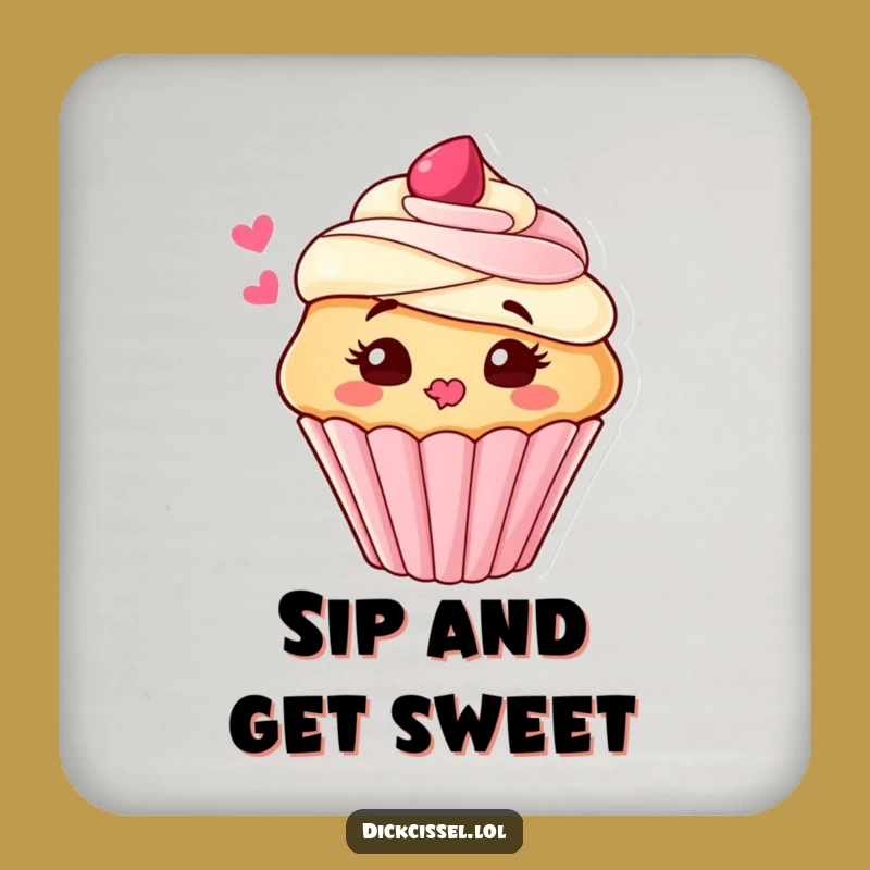 Funny Cupcake Kiss Coaster: Sweet Frosting Protection, Perfect Funny Gift