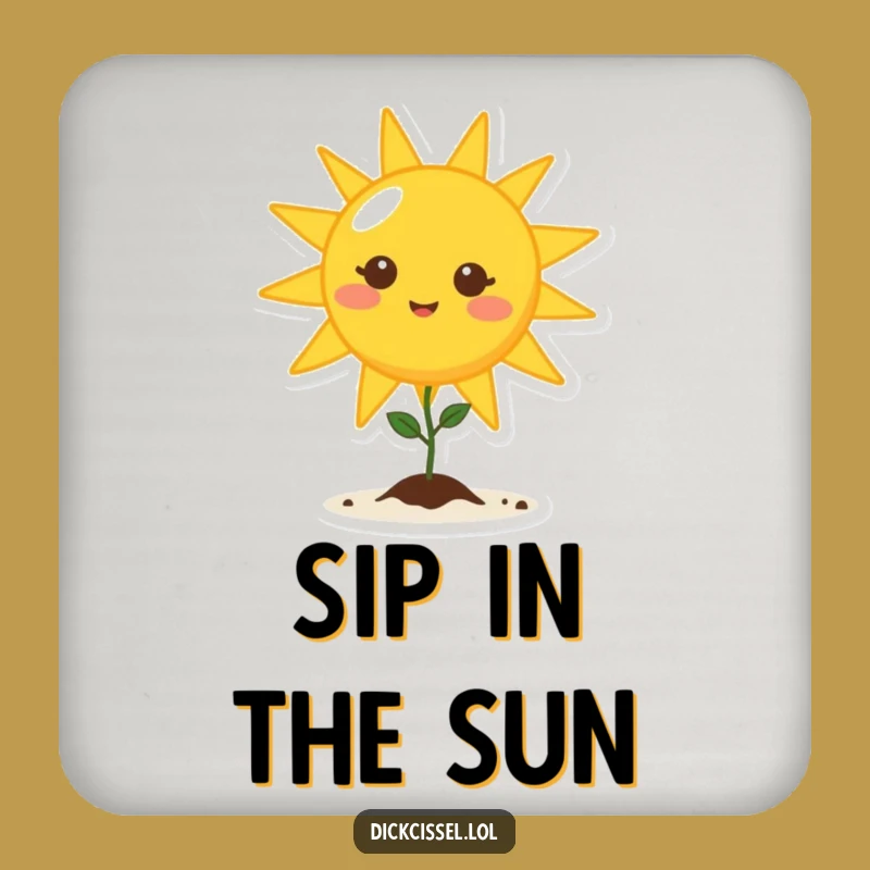 Funny Sun Seedling Coaster - Protective Natural Table Art Gift