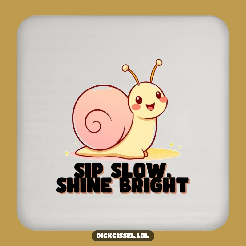Funny Snail Sparkle Trail Drink Coaster - Protect Surfaces with Hilarious Charm
