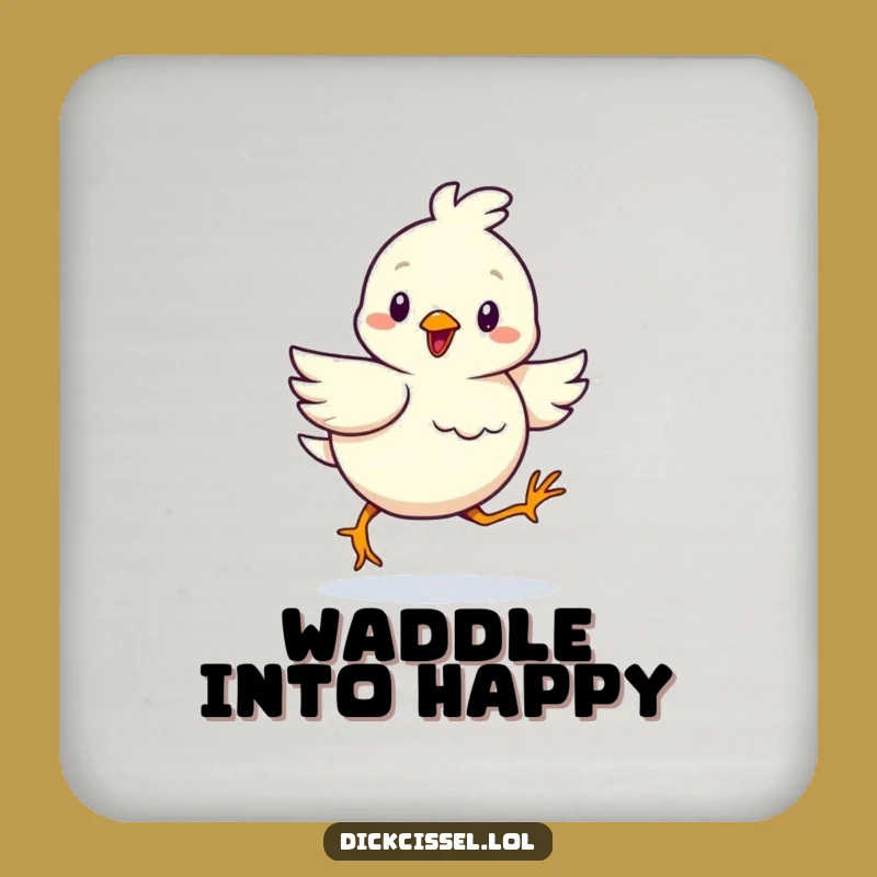 Funny Determined Bird Coaster: Protect Surfaces with a Waddling Friend